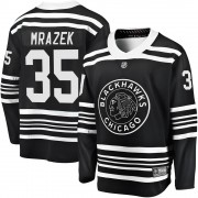 Fanatics Branded Chicago Blackhawks 35 Petr Mrazek Premier Black Breakaway Alternate 2019/20 Youth NHL Jersey