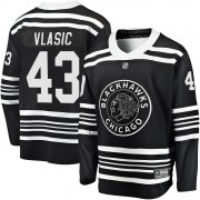 Fanatics Branded Chicago Blackhawks 43 Alex Vlasic Premier Black Breakaway Alternate 2019/20 Youth NHL Jersey
