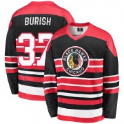 Fanatics Branded Chicago Blackhawks 37 Adam Burish Premier Red/Black Breakaway Heritage Men's NHL Jersey