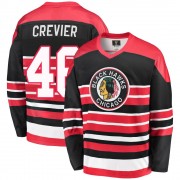 Fanatics Branded Chicago Blackhawks 46 Louis Crevier Premier Red/Black Breakaway Heritage Men's NHL Jersey