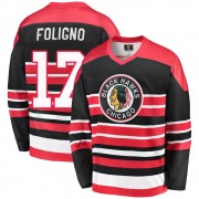 Fanatics Branded Chicago Blackhawks 17 Nick Foligno Premier Red/Black Breakaway Heritage Men's NHL Jersey