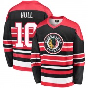 Fanatics Branded Chicago Blackhawks 10 Dennis Hull Premier Red/Black Breakaway Heritage Men's NHL Jersey