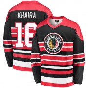 Fanatics Branded Chicago Blackhawks 16 Jujhar Khaira Premier Red/Black Breakaway Heritage Men's NHL Jersey