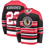 Fanatics Branded Chicago Blackhawks 23 Philipp Kurashev Premier Red/Black Breakaway Heritage Men's NHL Jersey