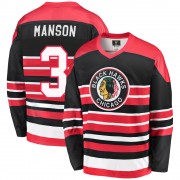 Fanatics Branded Chicago Blackhawks 3 Dave Manson Premier Red/Black Breakaway Heritage Men's NHL Jersey