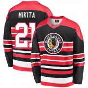 Fanatics Branded Chicago Blackhawks 21 Stan Mikita Premier Red/Black Breakaway Heritage Men's NHL Jersey