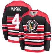 Fanatics Branded Chicago Blackhawks 4 Elmer Vasko Premier Red/Black Breakaway Heritage Men's NHL Jersey