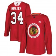 Adidas Chicago Blackhawks 34 Petr Mrazek Authentic Red Home Practice Men's NHL Jersey