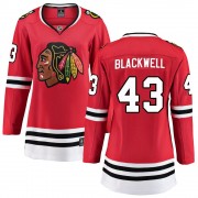 Fanatics Branded Chicago Blackhawks 43 Colin Blackwell Black Breakaway Red Home Women's NHL Jersey