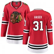 Fanatics Branded Chicago Blackhawks 31 Dominik Hasek Red Breakaway Home Women's NHL Jersey