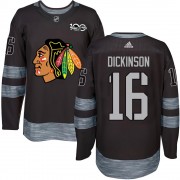 Chicago Blackhawks 16 Jason Dickinson Authentic Black 1917-2017 100th Anniversary Men's NHL Jersey