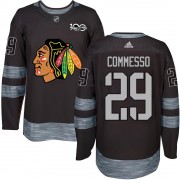 Chicago Blackhawks 29 Drew Commesso Authentic Black 1917-2017 100th Anniversary Youth NHL Jersey