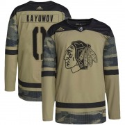 Adidas Chicago Blackhawks 0 Artur Kayumov Authentic Camo Military Appreciation Practice Men's NHL Jersey