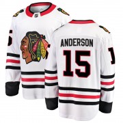 Fanatics Branded Chicago Blackhawks 15 Joey Anderson White Breakaway Away Youth NHL Jersey