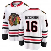 Fanatics Branded Chicago Blackhawks 16 Jason Dickinson White Breakaway Away Youth NHL Jersey