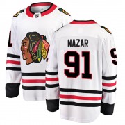 Fanatics Branded Chicago Blackhawks 91 Frank Nazar White Breakaway Away Youth NHL Jersey