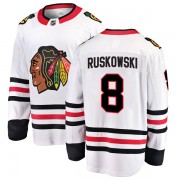 Fanatics Branded Chicago Blackhawks 8 Terry Ruskowski White Breakaway Away Youth NHL Jersey