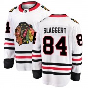 Fanatics Branded Chicago Blackhawks 84 Landon Slaggert White Breakaway Away Youth NHL Jersey