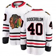 Fanatics Branded Chicago Blackhawks 40 Arvid Soderblom White Breakaway Away Youth NHL Jersey