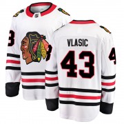 Fanatics Branded Chicago Blackhawks 43 Alex Vlasic White Breakaway Away Youth NHL Jersey