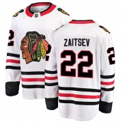 Fanatics Branded Chicago Blackhawks 22 Nikita Zaitsev White Breakaway Away Youth NHL Jersey