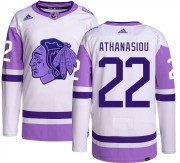 Adidas Chicago Blackhawks 22 Andreas Athanasiou Authentic Hockey Fights Cancer Youth NHL Jersey