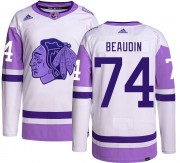 Adidas Chicago Blackhawks 74 Nicolas Beaudin Authentic Hockey Fights Cancer Youth NHL Jersey