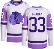 Adidas Chicago Blackhawks 33 Dirk Graham Authentic Hockey Fights Cancer Youth NHL Jersey