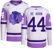 Adidas Chicago Blackhawks 44 Calvin de Haan Authentic Hockey Fights Cancer Youth NHL Jersey