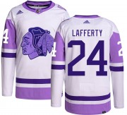 Adidas Chicago Blackhawks 24 Sam Lafferty Authentic Hockey Fights Cancer Youth NHL Jersey