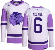 Adidas Chicago Blackhawks 6 Jake McCabe Authentic Hockey Fights Cancer Youth NHL Jersey