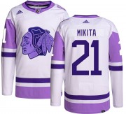 Adidas Chicago Blackhawks 21 Stan Mikita Authentic Hockey Fights Cancer Youth NHL Jersey