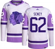Adidas Chicago Blackhawks 62 Brett Seney Authentic Hockey Fights Cancer Youth NHL Jersey