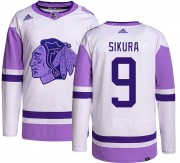 Adidas Chicago Blackhawks 9 Dylan Sikura Authentic Hockey Fights Cancer Youth NHL Jersey