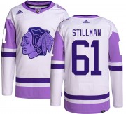 Adidas Chicago Blackhawks 61 Riley Stillman Authentic Hockey Fights Cancer Youth NHL Jersey