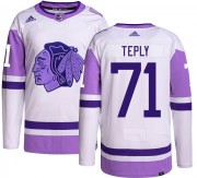 Adidas Chicago Blackhawks 71 Michal Teply Authentic Hockey Fights Cancer Youth NHL Jersey