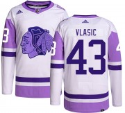 Adidas Chicago Blackhawks 43 Alex Vlasic Authentic Hockey Fights Cancer Youth NHL Jersey