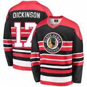 Fanatics Branded Chicago Blackhawks 17 Jason Dickinson Premier Red/Black Breakaway Heritage Youth NHL Jersey