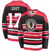 Fanatics Branded Chicago Blackhawks 17 Dave Gust Premier Red/Black Breakaway Heritage Youth NHL Jersey