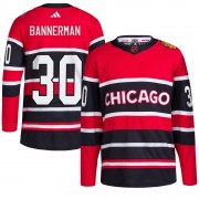 Adidas Chicago Blackhawks 30 Murray Bannerman Authentic Red Reverse Retro 2.0 Men's NHL Jersey