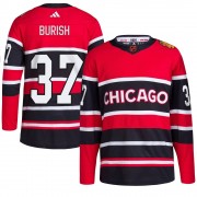 Adidas Chicago Blackhawks 37 Adam Burish Authentic Red Reverse Retro 2.0 Men's NHL Jersey