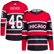 Adidas Chicago Blackhawks 46 Louis Crevier Authentic Red Reverse Retro 2.0 Men's NHL Jersey