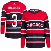 Adidas Chicago Blackhawks 3 Keith Magnuson Authentic Red Reverse Retro 2.0 Men's NHL Jersey