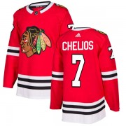 Adidas Chicago Blackhawks 7 Chris Chelios Authentic Red Men's NHL Jersey