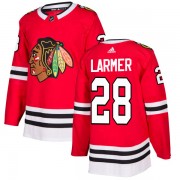 Adidas Chicago Blackhawks 28 Steve Larmer Authentic Red Men's NHL Jersey