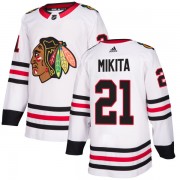 Adidas Chicago Blackhawks 21 Stan Mikita Authentic White Men's NHL Jersey