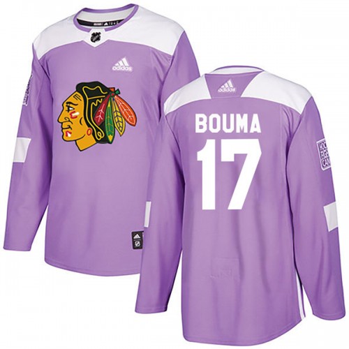 Adidas Chicago Blackhawks 17 Lance Bouma Authentic Purple Fights Cancer Practice Youth NHL Jersey