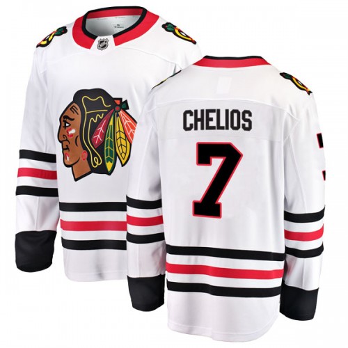 Fanatics Branded Chicago Blackhawks 7 Chris Chelios White Breakaway Away Men's NHL Jersey