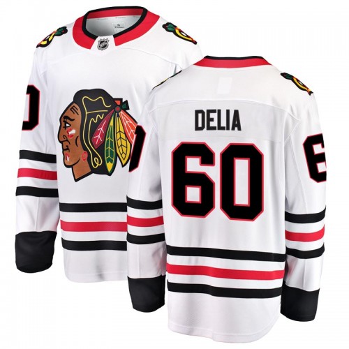 Fanatics Branded Chicago Blackhawks 60 Collin Delia White Breakaway Away Men's NHL Jersey