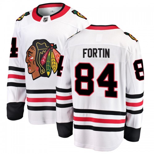 Fanatics Branded Chicago Blackhawks 84 Alexandre Fortin White Breakaway Away Men's NHL Jersey